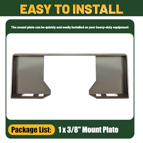 Image of ECOTRIC 3 /8 inch Thick Quick Tach Cut Out Mount Plate Compatible with Tractors
