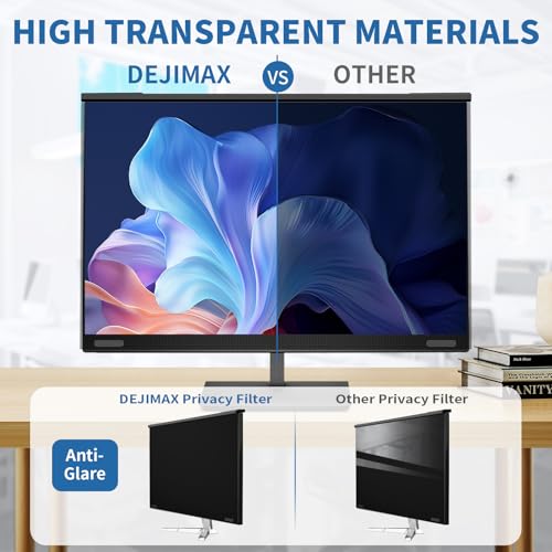 Image of Magnetic 27 Inch Computer Privacy Screen for 16:9 Widescreen Monitor, Removable Hanging Anti-Blue Light Computer Screen Privacy Panel, Anti-UV Magnetic Attachment Monitor Privacy Screen