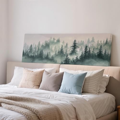 Peinture de forêt aquarelle XINBAO toile horizontale de pins panoramique 50x150cm