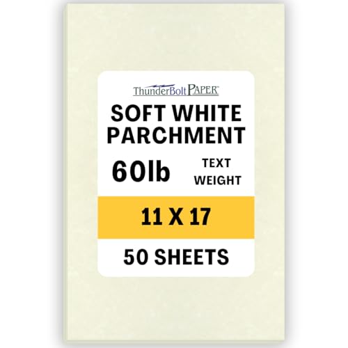 50 Soft Off-White Parchment 60# Text (=24# Bond) Paper Sheets - 11