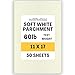 50 Soft White Parchment 60lb Text Weight Paper - 11" X 17" (11X17 Inches) Tabloid|Ledger|Booklet Size - 60 Pound is Not Card Weight - Vintage Colored Old Parchment Semblance
