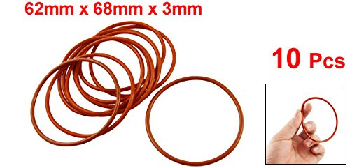 uxcell 10 Pcs Flexible Silicone O Ring Seal Sealing Gasket 62mm x 68mm x 3mm