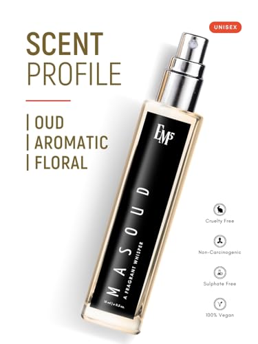 Image of EM5 Masoud Unisex Perfume | Eau De Parfum Spray for Men & Women | Rose Oud Warm Spicy Fragrance | Luxury Gift for Him /Her | 15 ml