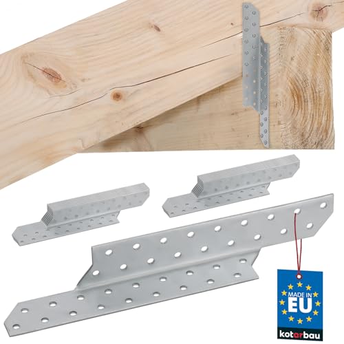KOTARBAU® 12er Set Sparrenanker Sparrenpfettenanker Rechts 25x3,5cm verzinkter Stahl Sparren-Pfettenanker Winkelblech Holzverbinder Balkenverbinder Stahlwinkel zum Verstärken von Holzkonstruktionen