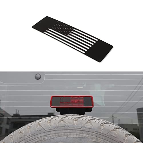 Linskip 3rd Brake Light Decor Cover Fit for Jeep Wrangler JK Accessories, Stainless Sticker Centre Third Brake for Jeep JK Light Accessories- Flag