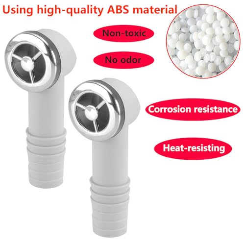 Qrity 2 Stück Überlaufkopf, 36 x 36mm Runde Schnittstelle, Überlauf Spüle Waschbecken, Überlaufgarnitur für Edelstahlspülen