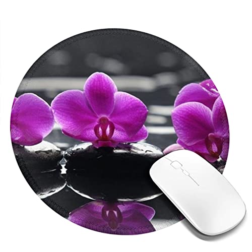 Flowers-in-Spa-Printed-Round-Mouse-Pad-Non-Slip-Rubber-Gaming-Mousepads-Small-Mouse-Mat-for-Office-Home-79-X-79-in