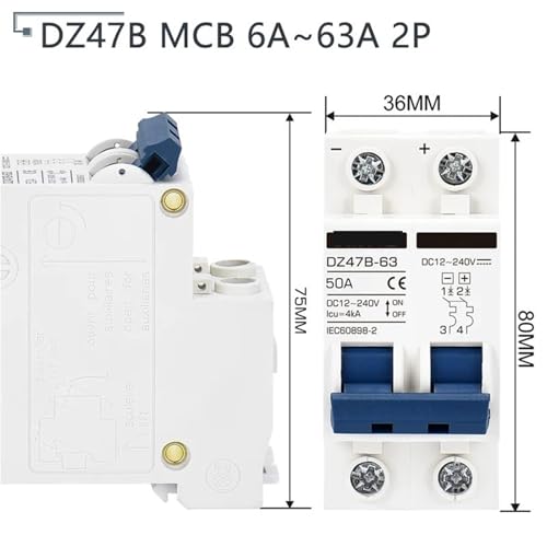 Interruptor de CC fotovoltaico de 40A para proteger baterías y paneles de 12V a 240V 3