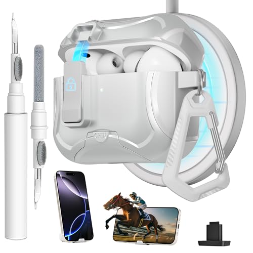 Meiyasy AirPods Pro 3�p�P�[�X ���S�ȃ��b�N�N���b�v�Ɠd�b�X�^���h�t�� Magsafe�Ή� �N���[�j���O�L�b�g�ƃL�[�`�F�[���t�� Apple AirPod Pro 3���� 2025(�V���o�[)