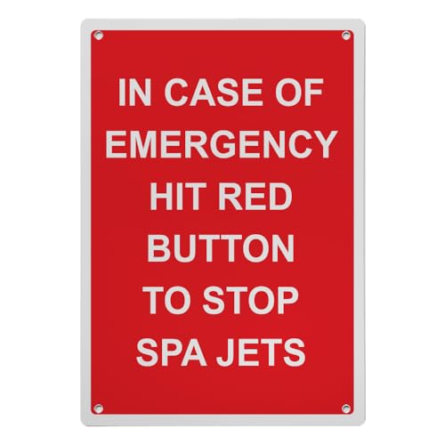 In Case Of Emergency Hit Red Button Sign, 8.5 x 11 in