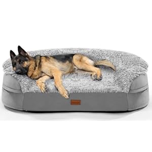 Gimars Cama Perro Ortopédica de 9,5 cm de Grosor para Perros Extra Grandes, Cama Perro XL con Cojín & Colchón de 28D Tipo Caja de Huevo, Forro Impermeable, Funda Lavable Sofá para Perros Artríticos