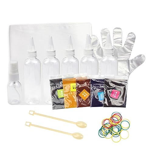 ARTIBETTER DIY Craft Tie-dye Kit 5 Pigment Bottles Storage Gloves Elastic Rings for Children's Art Home Projects