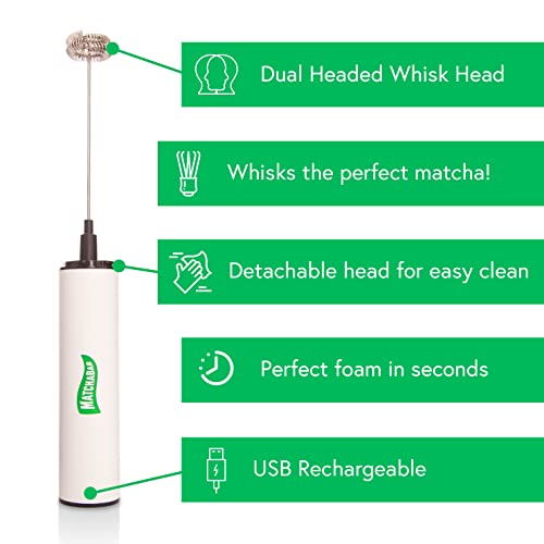 Matchabar Electric Matcha Whisk And Milk Frother | Handheld Matcha Green Tea Mixer And Blender | Usb Rechargeable, Dual Speed, Stainless Steel | Powerful Whisk For Matcha Lattes, Coffee & Other Drinks #TOP1
