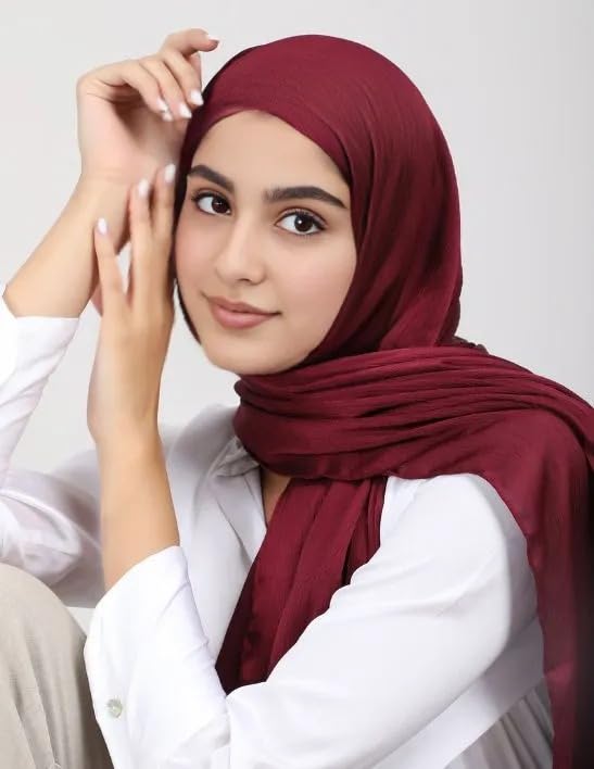 Image of Premium Muna Satin Hijab | Pack of 3 | 200 cm x 70 cm | Elegant Choice for All Occasions - Parties, Weddings & Festivals |