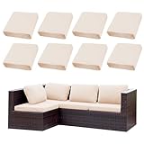 SUKAIKEQA Ensemble de 8 Housses de Coussins pour terrasse | Housses pour canapés d'extérieur | Housses Extensibles pour Coussins de canapé | Protections pour Meubles lavables et réutilisables