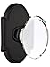 Arched Rosette Door Set with Hampton Crystal Knobs Passage in Matte Black