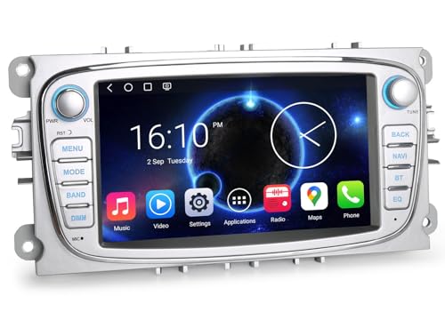 Qualcomm 4GO+64GO Android 14 Autoradio GPS Navigateur pour Ford Focus Mk2 Mondeo Mk4 C-Max S-Max Galaxy sans Fil Carplay WiFi DSP Canbus SWC Écran Tactile IPS...