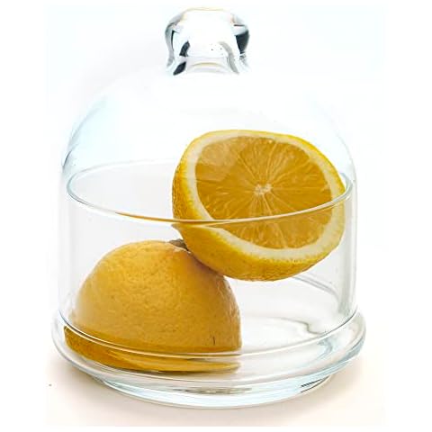 GOSOYO Clear Glass Storage Jar with Lids, Glass Kitchen Containers (15cm high x 11cm Ø) Cover
