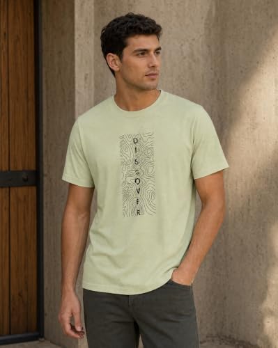 Image of Nobero 100% Cotton T Shirts for Men Stylish | Regular Fit | Graphic Printed T Shirts for Men 180 GSM Combed Cotton | Round Neck Half Sleeve