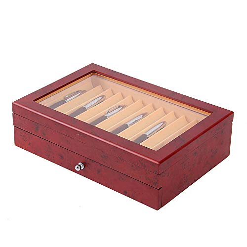Pen Box Fountain Pens Case Display Box, Writing Wood Constructed Large Capacity Collector Wooden Stationery Box Many Slots (23 Slots)