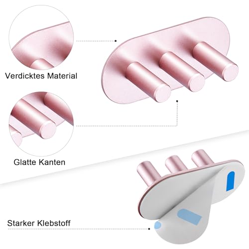GGQ Zahnbürstenhalter Wand Ohne Bohren Elektrische Zahnbürste Halter, Aufsteckbürsten Halterung, Selbstklebend Zahnbürstenkopf Halter für Bad Zahnbürsten Aufbewahrung (Roségold, Klein) 2