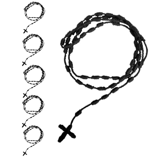 BONITTER 6Pcs/Set Handmade Knotted Rosary Necklace Rosarios Catolicos Gift for Women Men