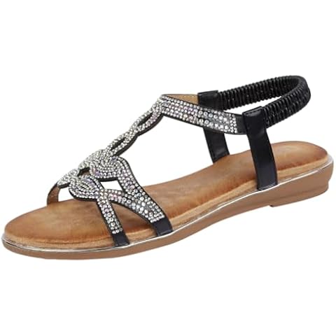 Yinka Shoes Ladies Santorini Diamante Sandals Cover