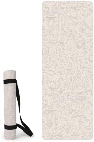 WEGYM Women's Yoga Mat 4 mm Large Exercise Mat for Home Workout Hot Yoga Pilates Graffiti…