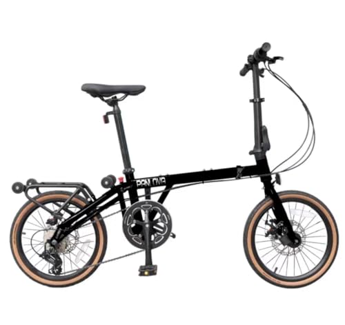 ECOSMO 16" New Unique Lightweight Alloy Folding Bicycle Bike with Dual Disc, 6 Speeds -16AF03BL