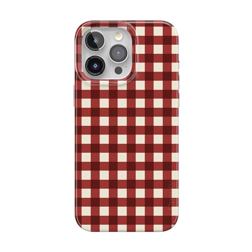 Casely iPhone 15 Pro Max Case | Checked Twice | Red Plaid | Compatible with MagSafe | Classic Ultra Slim Design