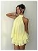 Verdusa Women's Chiffon Halter Drop Waist Wedding Guest Dresses Ruffle Summer Mini Dress Brunch Outfits Butter Yellow X-Small