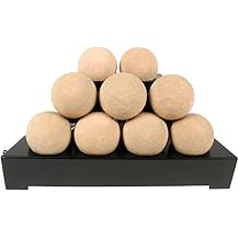 Rasmussen Vent Free Fireballs Burner Kit AFB20-BE-AFB20-EI-B-P, 20-Inch, Electronic Spark to Pilot with Variable Flame Remote, Propane, Smooth Fireballs/9 Pieces/Beige