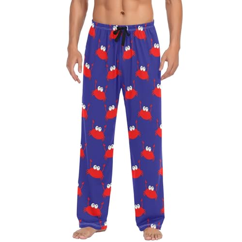 Pyjama homme doux et pantalon confortable à poches style crabe amusant