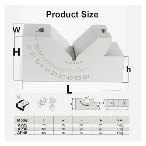 Microcalibradores ajustables AP25 con ajuste angular de 0 a 90 grados 4