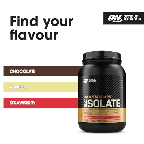 Optimum Nutrition ON Gold Standard 100% Isolate Pure Whey Protein, Naturally Occurring BCAAs and Glutamine, Pre and Post Workout, Strawberry Flavour, 31 Servings, 930 g - Image 6