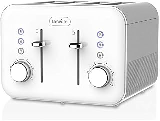 Breville VTT687 High Gloss Toaster, 4 Slice, with Variable Browning and High Lift, White