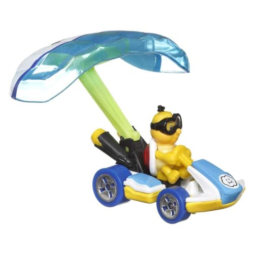 Image of Hot Wheels Mario Kart LAKITU Standard Kart with Cloud Glider Die-Cast Character Car with Glider, Gift for Ages 3 Years Old & Up