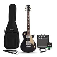 Everything a budding guitarist needs! Portable amp offers a 2-band EQ plus headphone output for quiet practice Easy playing guitar with comfortable neck and upgraded hardware Includes spare strings, gig bag, picks, strap, cable and guitar tuner