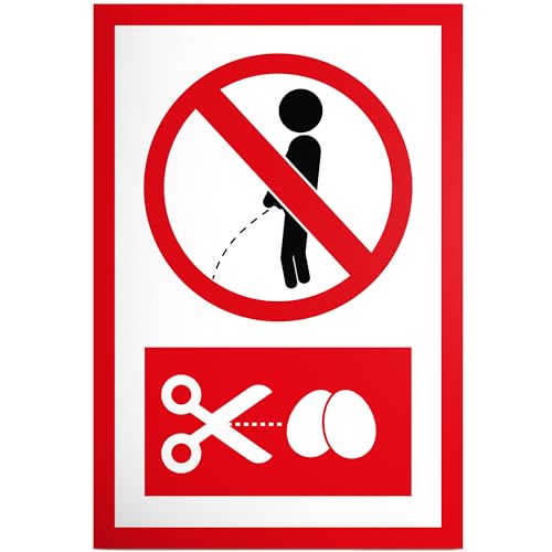DankeDir! Pinkeln verboten - Schild 20 x 30 cm - Türschild lustig hier nicht Urinieren - Wildpinkeln nicht erlaubt - Verbot Wildpinkler Garten Pissen Gartenschild Wiese