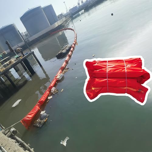 Barrera flotante de contención de derrames de petróleo, barrera de intercepción de desechos de superficie de río, lago, rollos de no proliferación para puertos marinos