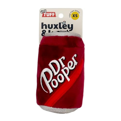 Huxley & Kent Funny Dog Toy w/Squeaker Power Plush Squeaky Dog Toys for Small Dogs Durable Small Stuffed Animal for Indoor Play & Fetch - Tiny Tuff Dr Pooper