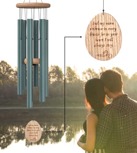 Nalulu Memori Memorial Wind Chimes - Sympathy Gift, Memorial Gifts, Chime, Sympathy Wind Chimes For Loss Of Loved One, Bereavement Gifts, Sympathy Gifts For Loss Of Mom W/Gift Box And Card, Green #TOP2