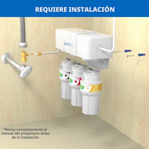 Sistema de filtro de agua bajo fregadero Aquasana AQ-5300.56 de 3 etapas con grifo 8