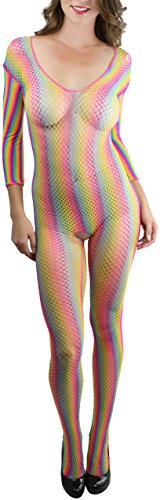 Image of ToBeInStyle Women's Long Sleeve Bodystocking Bodysuit Lingerie Regular & Plus Sizes