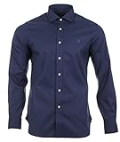 Custom Fit Ralph Lauren Herren Langarm Hemd Custom Fit (as3, Alpha, m, Regular, Regular, Navy)