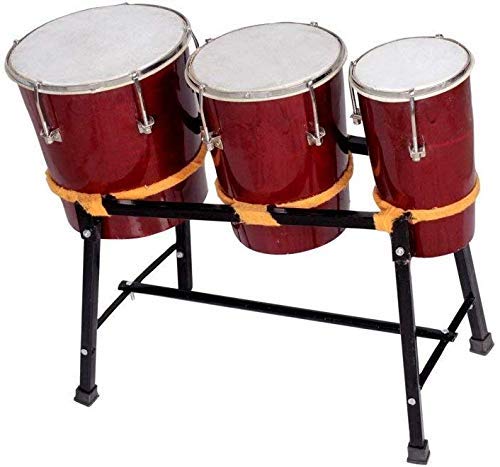 Stock Mania® Wooden Triple Bongo with Stand (Multicolour) or Junior Congo