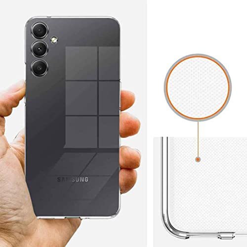 Image of Fashionury Crystal Clear Case for Samsung Galaxy A34 5G | Yellowing Resistance | Transparent TPU Silicone | Raised Camera Lips | Slim Transparent Cover