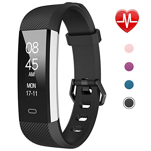 Fitpolo Pulsera de Actividad,Reloj Inteligente para Hombre y Mujer, IP68 Impermeable Reloj Deportivo con Rtmo Cardíaco, Sueño Monitor, Contador y Calorías para Android y iOS (Negro Plata)