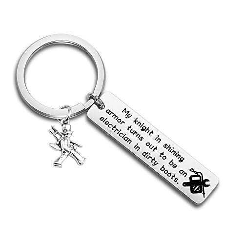Gzrlyf Knight in Shining Armor Electrician Keychain - Graduation Gift,