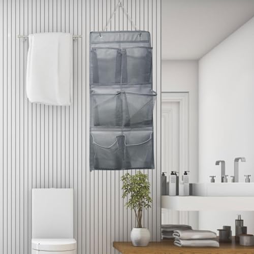 ZHYUAN 2 Stk OrganizerüberderTürfürSchuhe,mit Haken,Über die Tür Schuhe Organizer,mit 6 Taschen,Schuhaufbewahrung Hängend Platzsparend,Shoe Storage Organizer,für Schlafzimmer Wohnzimmer,usw(Grau)